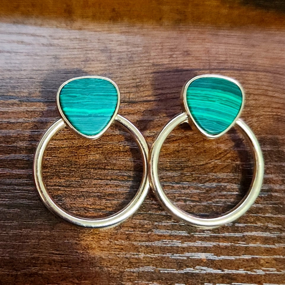 Green and Gold earrings